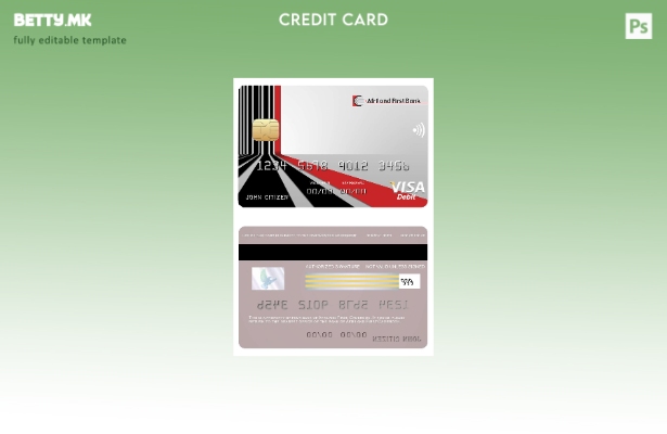 Модерен стил Камерун Африланд Шаблон за виза картичка за прва банка